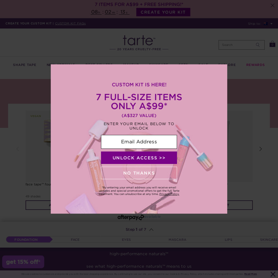 7 Full Size Tarte Products 99 (Free Shipping) Tarte Cosmetics