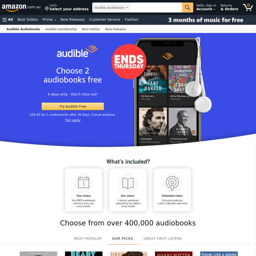 is audible free for prime members