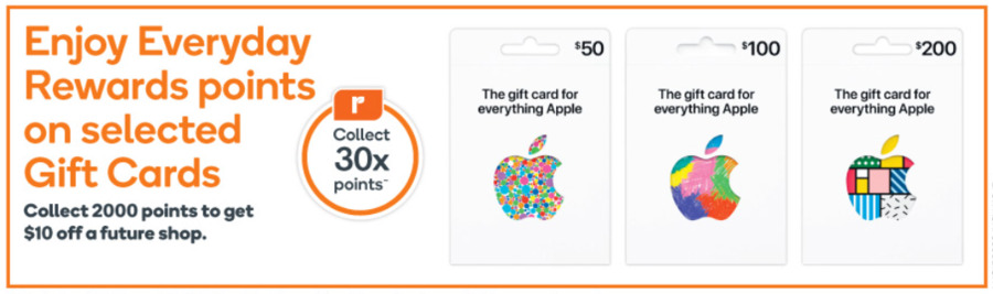 20x Everyday Rewards Points with Select Gift Cards Now!