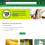 $25 off $200 Spend @ Woolworths Online