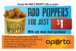Oporto Deal- Poppers for a $1 with Any Meal & Buy 1 Get 1 Single Fillet Bondi Burger (NSW)