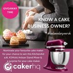 Win a KitchenAid 4.8L KSM195 Artisan Stand Mixer (Beetroot Colour) from CakerHQ