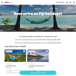 $300 off with $2000 Spend (or $100 off with $1000-$1999 Spend) on a Fiji Holiday (Minimum 2 Adults) @ Play Travel