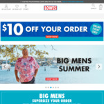 $10 off $30 Spend (Exclusions Apply, Discount Applied at Checkout) @ Lowes Online