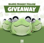 Win a Blarg Froggy Pillow from Blarg My Shnoople x Youtooz
