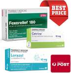 30x Fexofenadine 180mg + 30x Cetirzine 10mg + 10x (Short Dated) Loratadine 10mg $13.99 Delivered @ Pharmacy Savings