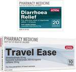 20x Diarrhoea Relief Tablets + 10x Travel Ease Tablets (for The Prevention of Travel Sickness) $9.99 Delivered @ PharmacySavings