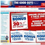 Good Guys Online 2 Day Sale up to 20% Back as Store Credit - Some Exclusions Read Fine Print
