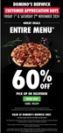 [VIC] 60% off Menu Priced Items (Minimum Delivery Order $22.90) @ Domino's, Berwick