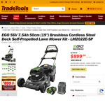 [QLD] EGO 7.5Ah 50cm STEEL DECK Brushless Self-Propelled Lawn Mower Kit - LM2022E-SP $899 (RRP $1,499) in-Store @ TradeTools