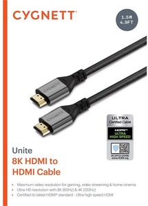 Cygnett Unite 8K HDMI 2.1 Cable - 1.5m $20 + Shipping ($0 C&C/ in-Store) @ EB Games