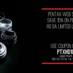 10% off All Pentax HD DA Limited Lenses (40mm HD $460 Inc Shipping)