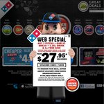 Domino's Any 3 Pizzas + Garlic Bread + 1.25L Drink + Another Side $27.95 Delivered