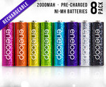 Eneloop Glitter AA Rechargeable Batteries 8-Pack $19.95 PLUS Postage (Limit 1)