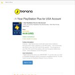 1-Year PlayStation Plus Membership USA for $44USD (~AUD$46.76)