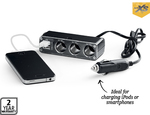 12V Car Socket Adaptor 3 Sockets, 2 USB Outputs $4.99 @ ALDI 14 JUNE