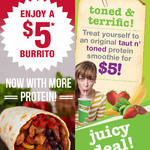 $5 Burrito from Salsas and/or $5 "Taut 'n Toned" Smoothie from Boost Juice (Chadstone VIC Only)