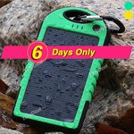 24% OFF 5000mAh Dual-USB Waterproof Solar Power Bank Battery Charger: US $12.99 Delivered @ Tinydeal