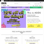ASOS 20% off Everything + Free Express Shipping over $120