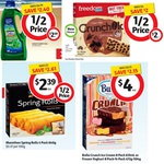1/2 Price Cottee's 1L $2.39, 6x Freedom Bars $2, 4x Spring Rolls $2.39, Bulla Crunch $4 @ Coles