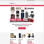 FREE 8GB USB Drive with Any Kingston Purchase @ Kogan