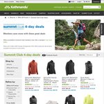 Kathmandu Summit Club 4-Day Deals - Duck down Vest $130, Goose down Jacket $230