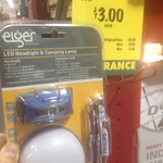Eiger LED Head Torch+ Camping Lamp $3 @ Bunnings Oxenford (QLD)