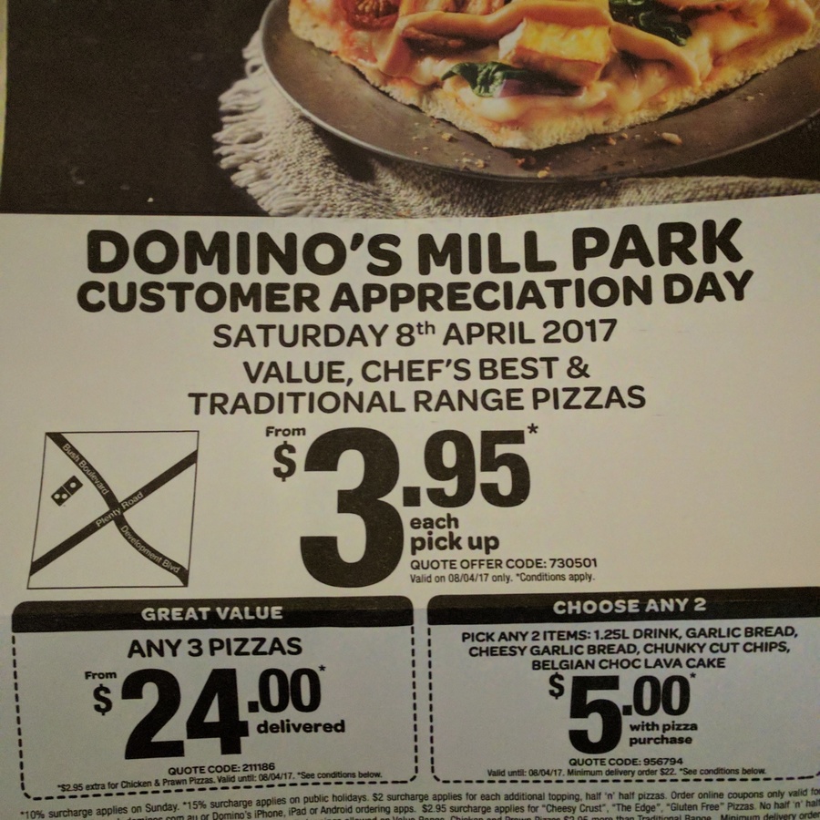 Domino's Mill Park (VIC) Customer Appreciation Day Value, Chef's