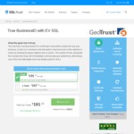 GeoTrust TrueBusinessID EV SSL Certificate, Additional $10 off ($172) @ SSL Trust