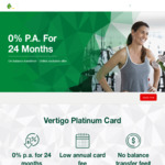 St.George Vertigo Platinum Credit Card - 0% Balance Transfer 24 Months, No Balance Transfer Fee, $99 Annual Fee Waived 1st Year