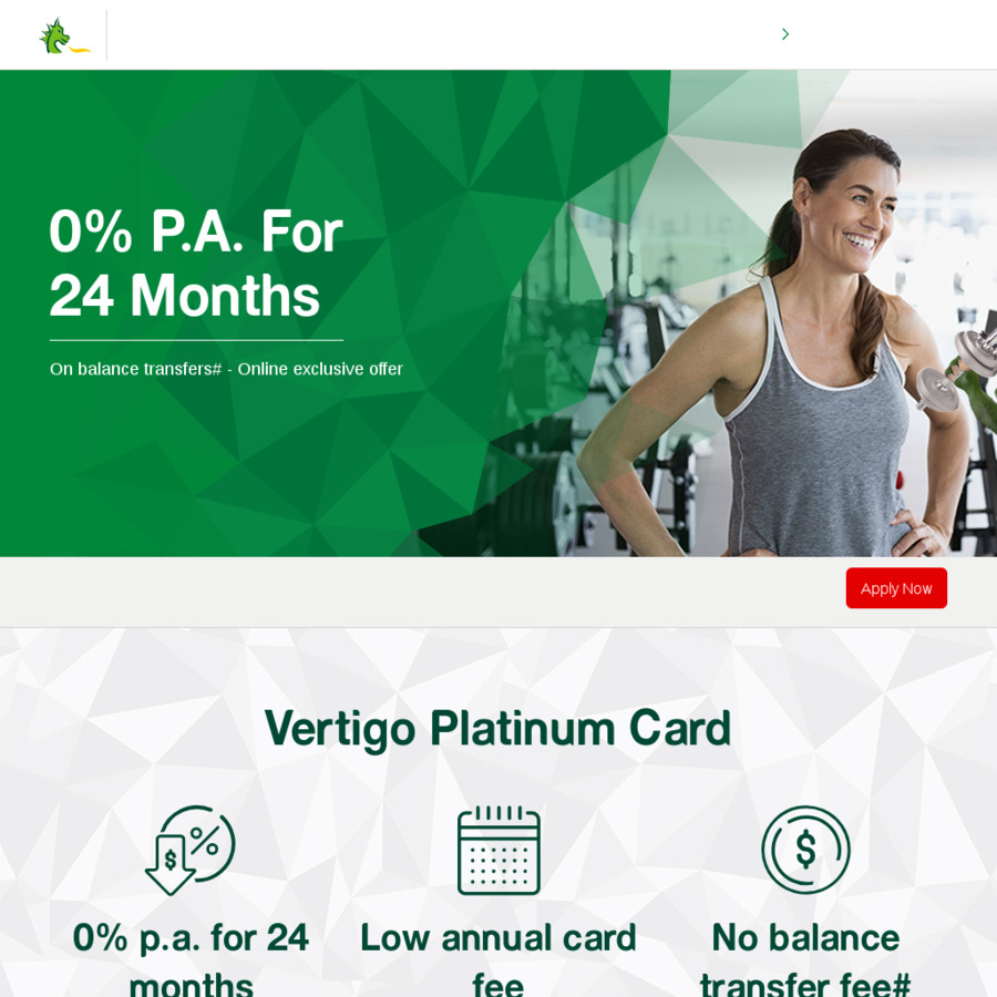 St.George Vertigo Platinum Credit Card - 0% Balance Transfer 24 Months, No Balance Transfer Fee ...