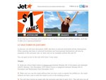 Jetstar $1 Fares in January - if You Book Ticket between 6 Dec-13 Dec