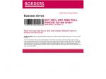 30% Off One Full Priced CD or DVD at Borders!