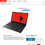Lenovo ThinkPad E580 - Intel Core i5-8250U / 8GB DDR4 / 128GB M.2 SSD / 15.6" FHD - $899 Delivered @ Lenovo