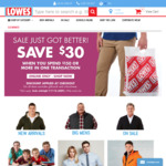 $30 off $150 Spend + 10% off Using Coupon @ Lowes