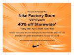 Nike 40% Off Storewide (Harbour Town, WA)