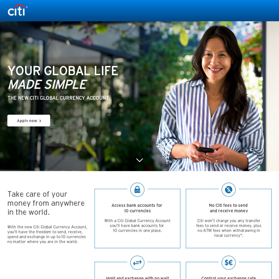 Citi Global Currency Account 0 Per Month Local Or International - 