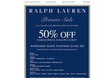 Ralph Lauren Private Sale - 50% Off -18 May to 22 May 2011
