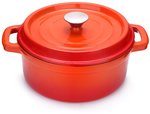 Cast Iron Round Casserole Pot - Small Sized 20cm (Orange) $29.99 + Delivery (Free with Prime/ $49 Spend) @ Amazon AU
