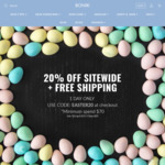 20% off Everything (Min spend $70) + Free Shipping @ BONIIK 