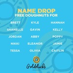 [VIC] Free Donut if Your Name Is [See List] from Goldeluck's Doughnuts (Eastland, Croydon and Patterson Lake)