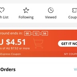 AU $4.51 off on Orders AU $7.52 & More @ AliExpress