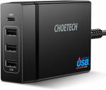CHOETECH 4 Port 72W USB Charger with USB-C PD 60W $47.99 Delivered @ Choetech Amazon AU