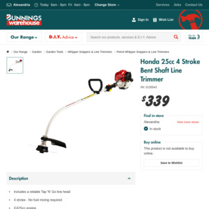 4 stroke whipper snipper shop bunnings