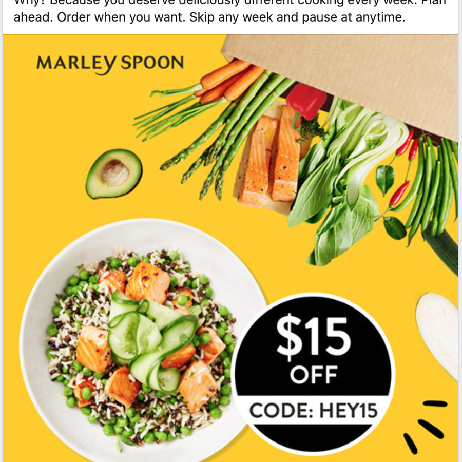 15 off Marley Spoon (Includes Existing Customers) OzBargain