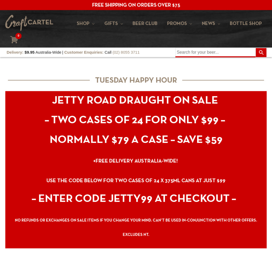 2x Jetty Road Draught 24pk 99 Free Shipping Craft Cartel Ozbargain