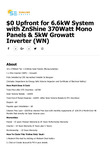 [VIC] 6.6kW ZNShine 370W High-Efficiency Solar Panel +5kW Growatt Inverter $38.55/mth after Rebate ($0 Upfront) @ Sunline Energy