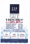 GAP Warehouse Sale up to 80% off until 26 Feb - Alexandria Sydney
