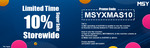 10% off Storewide with Minimum $500 Spend, 1 Use Per Account Only @ MSY