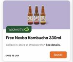 Free Sugar-Free Nexba Kombucha 330ml @ Woolworths Rewards (Boost Required)